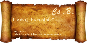 Csuhaj Barnabás névjegykártya